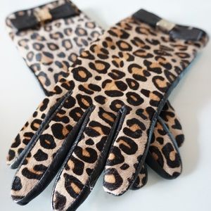 Kate Spade Cheetah / Leopard Print Leather Gloves